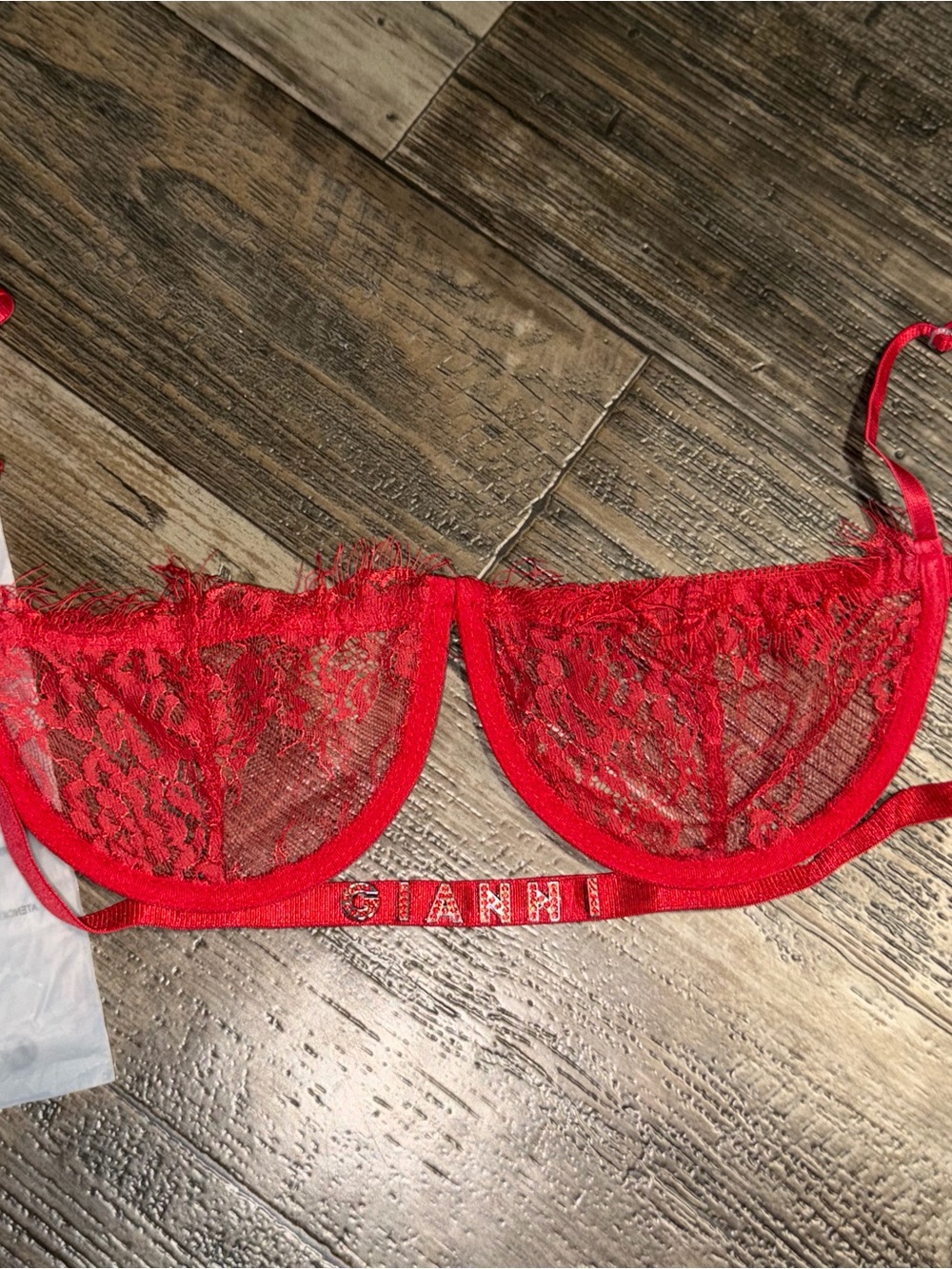 Gianni Red Lace Underwire Bralette